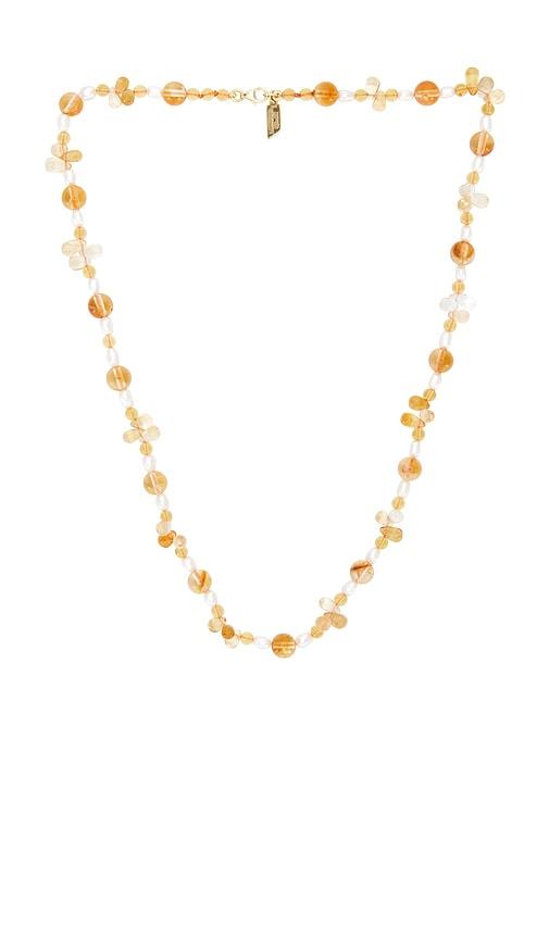 loren stewart bellissimo gem necklace in orange.