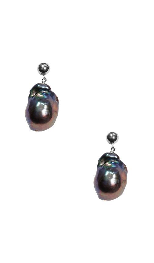 loren stewart nymph earrings in metallic silver.