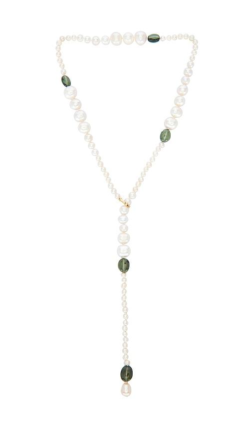 loren stewart poet lariat necklace in ivory.