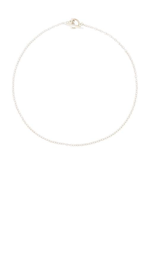 loren stewart stone toggle necklace in metallic silver.