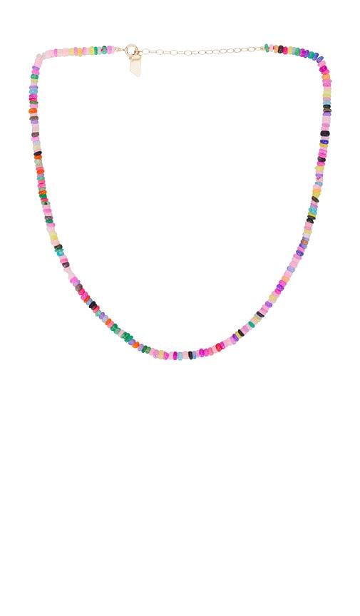loren stewart sunset choker necklace in pink.