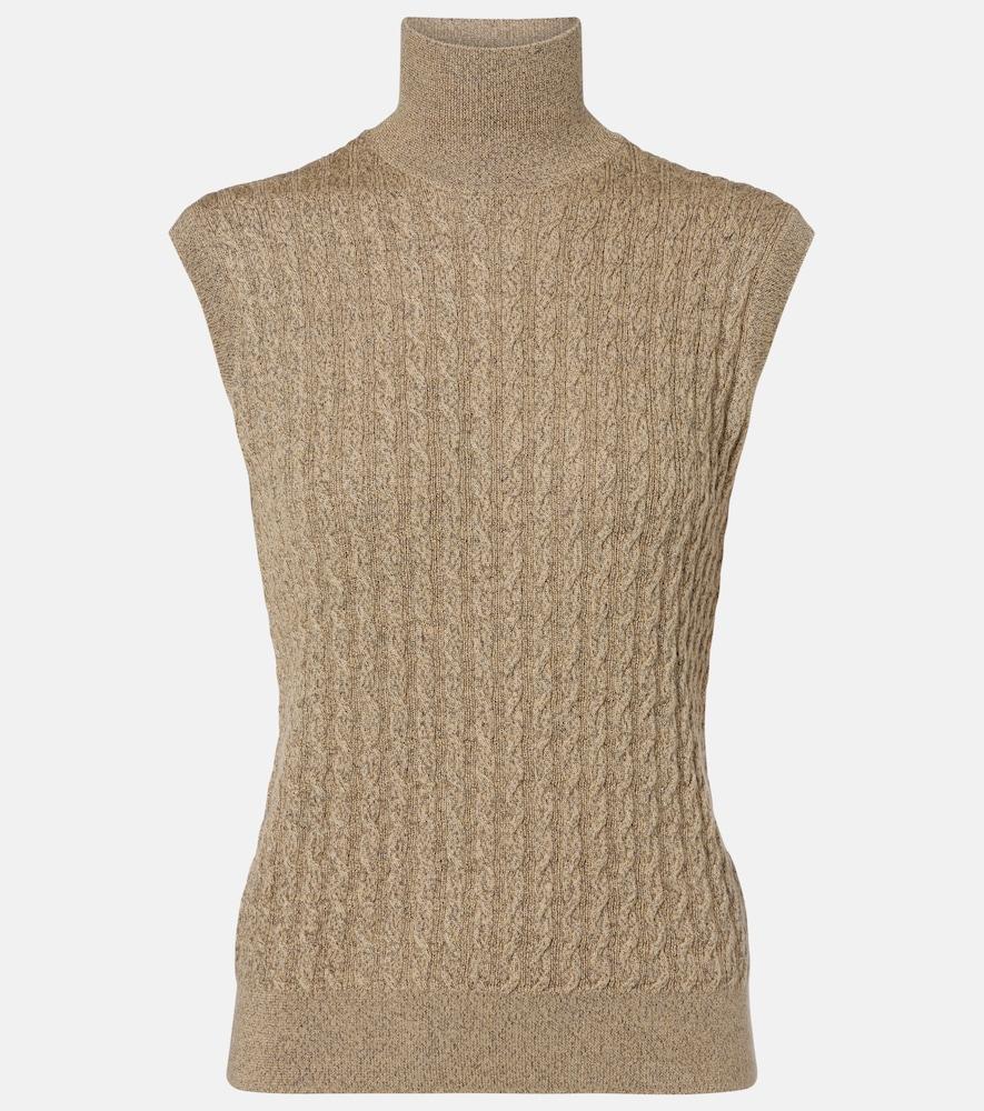loro piana bihar cable-knit sweater vest