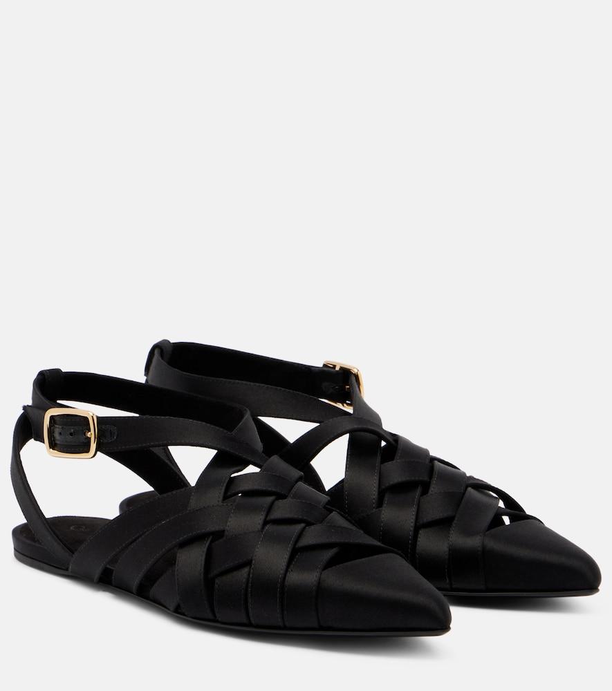 loro piana silene satin sandals