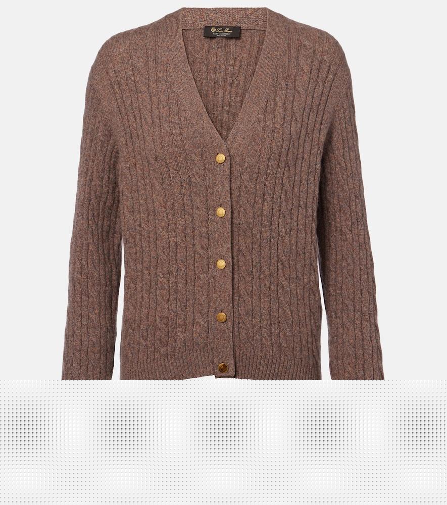 loro piana treccia cable-knit cashmere cardigan