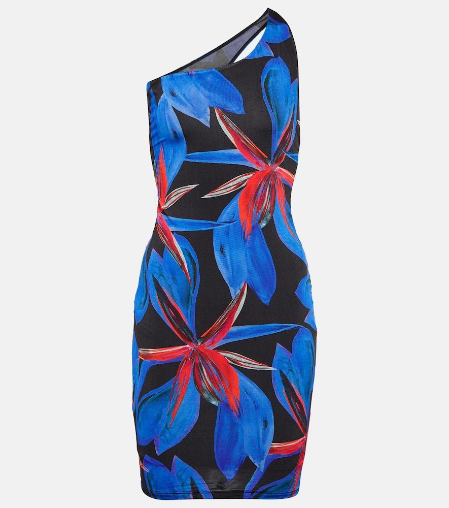 louisa ballou plunge one-shoulder minidress