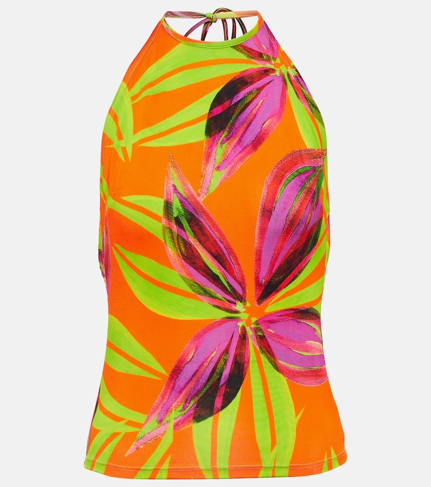 louisa ballou printed halterneck top