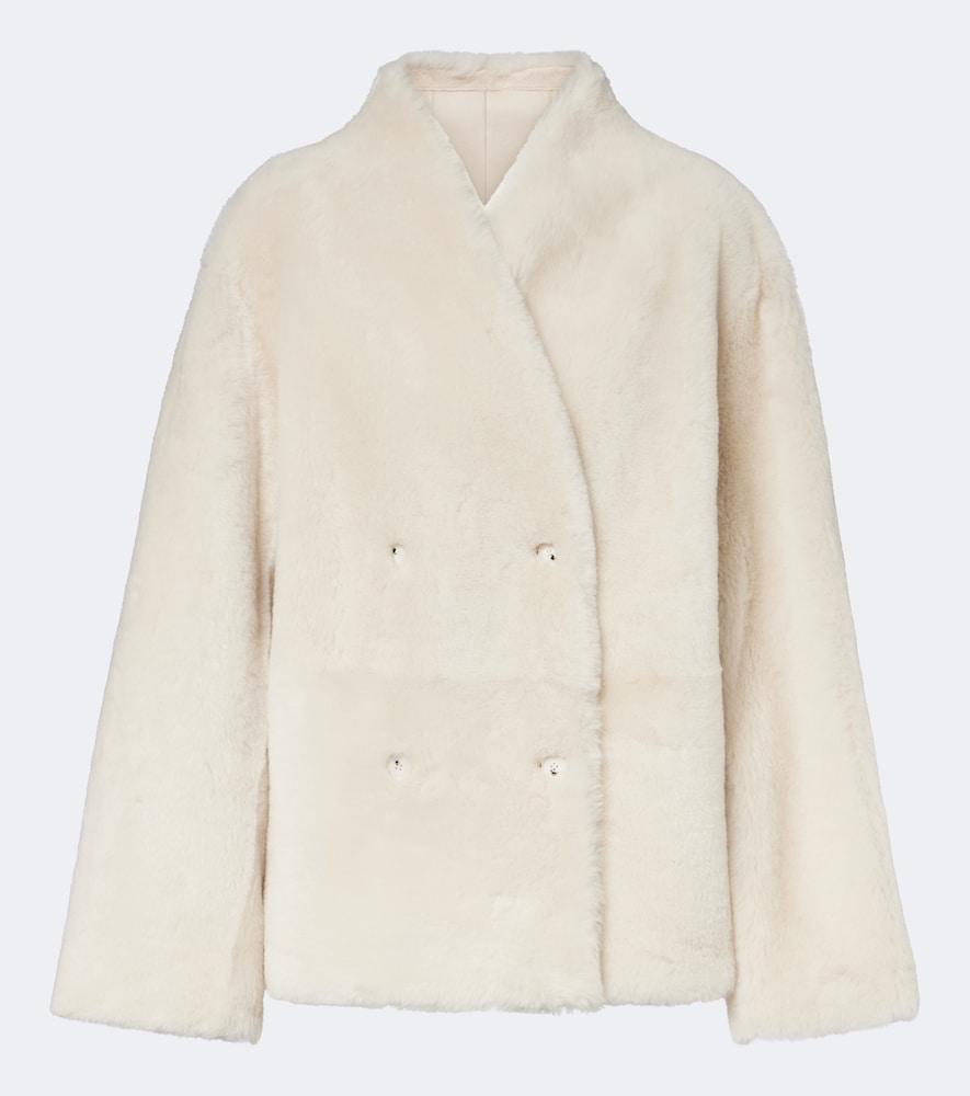 loulou de saison catherine reversible shearling jacket
