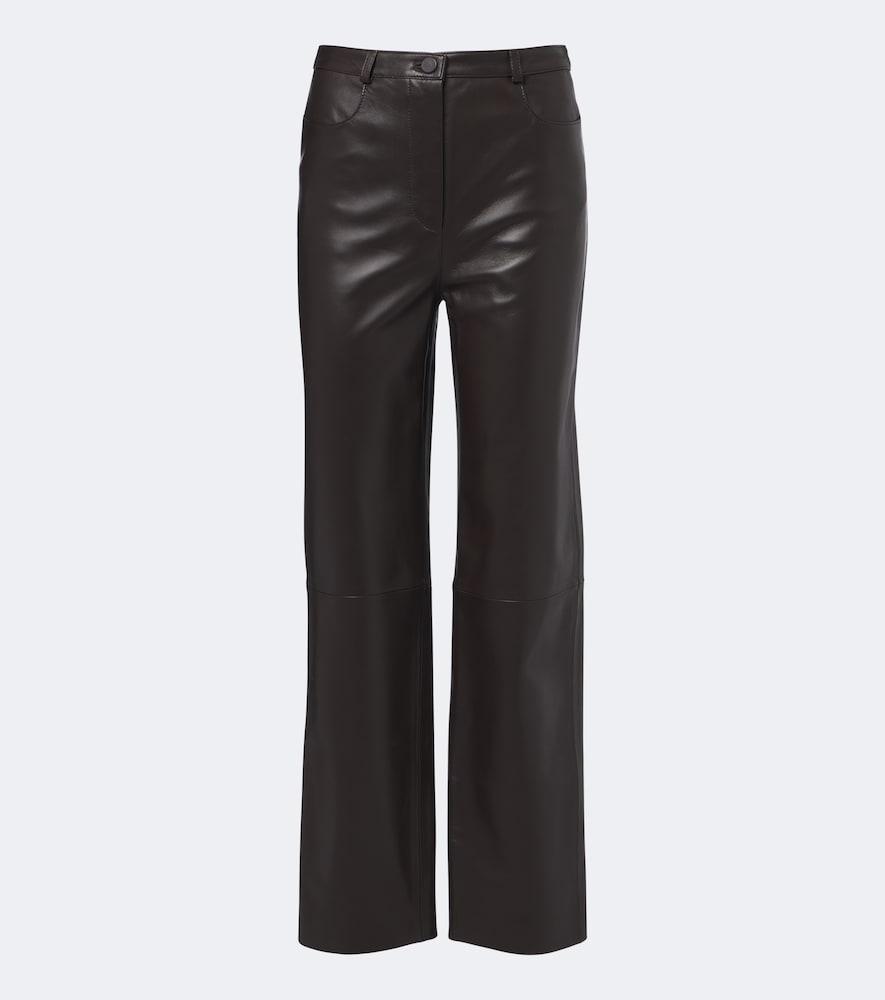 loulou de saison cobe leather straight pants