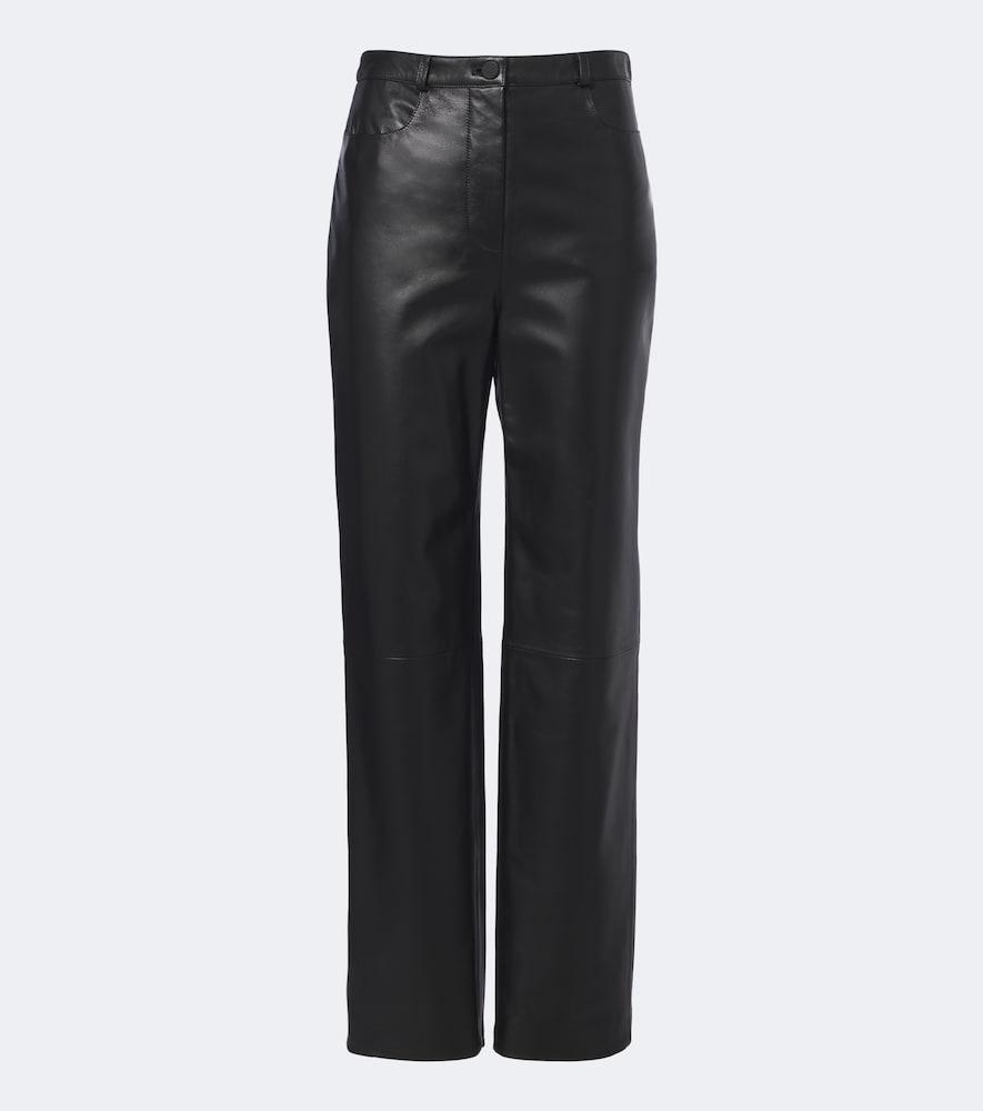 loulou de saison cobe leather straight pants