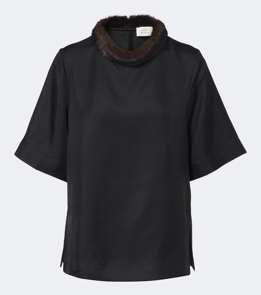 loulou de saison dana silk twill top