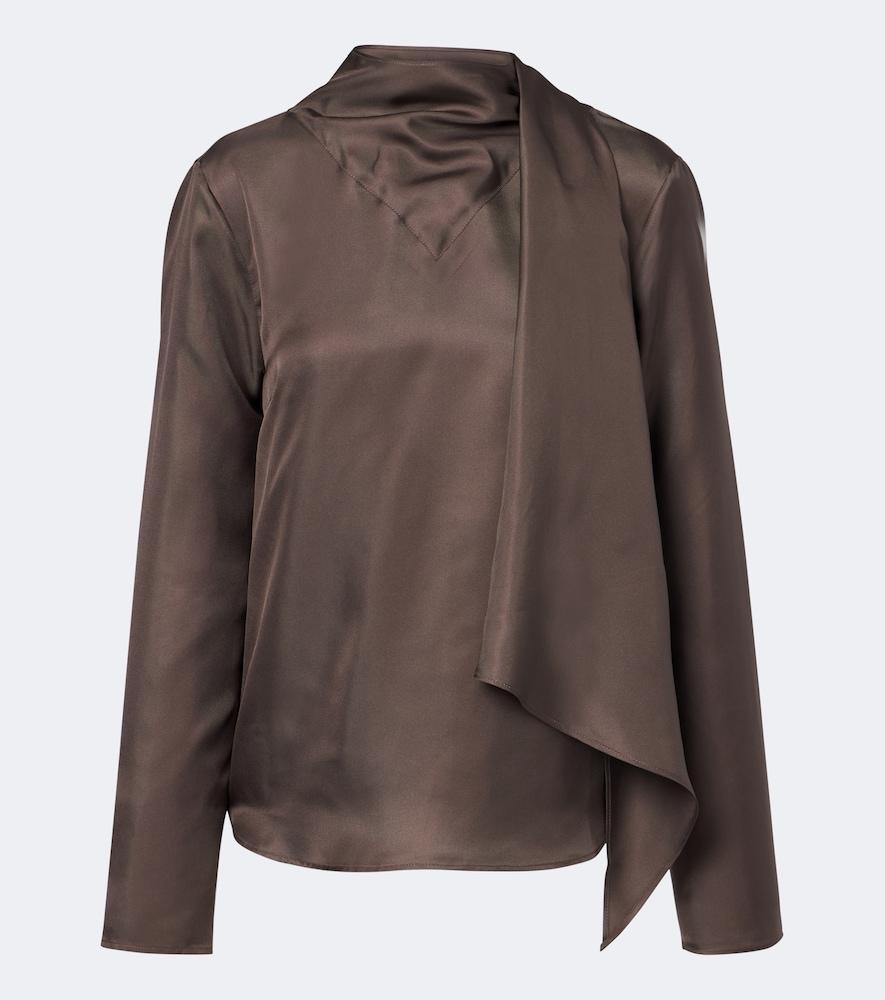 loulou de saison gala scarf-detail silk blouse