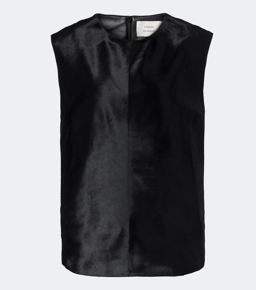 loulou de saison juni pony-effect leather top