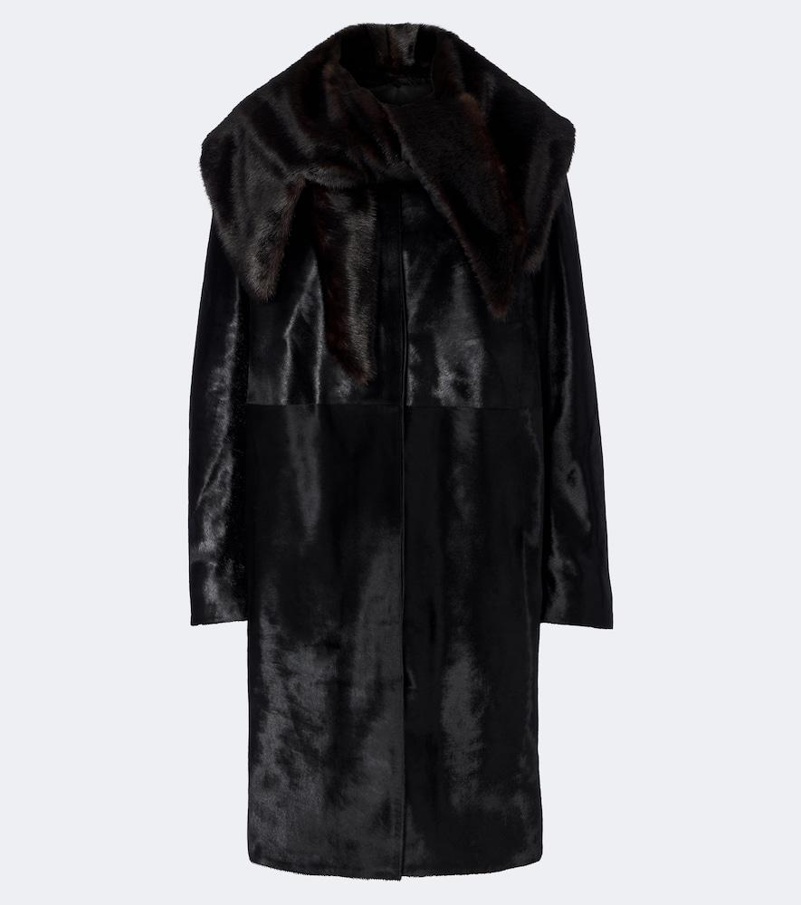 loulou de saison lotta calf-hair coat