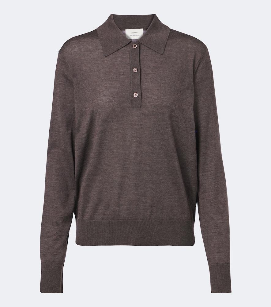 loulou de saison miles cashmere polo sweater
