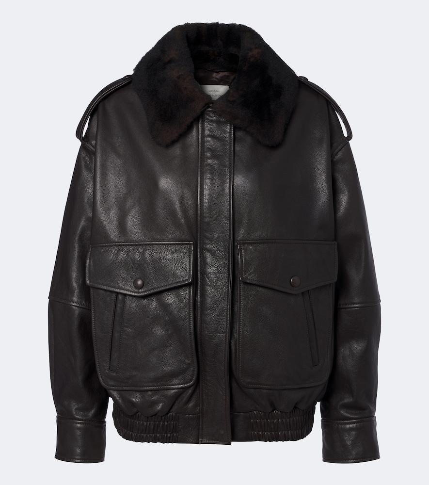 loulou de saison russo leather bomber jacket