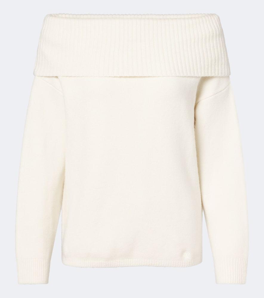 loulou de saison sibyl off-shoulder cashmere-blend sweater