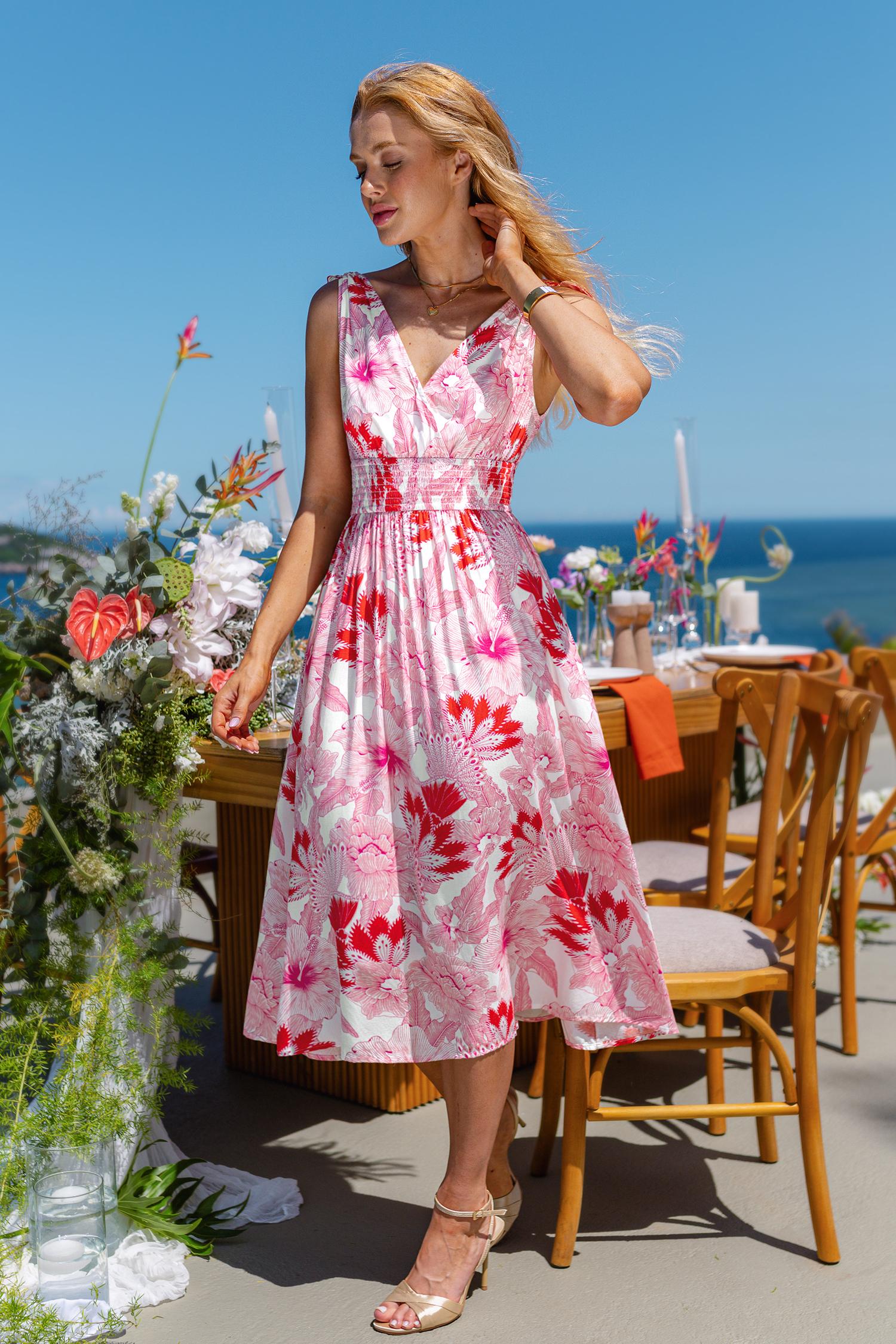 love language paisley midi dress - l