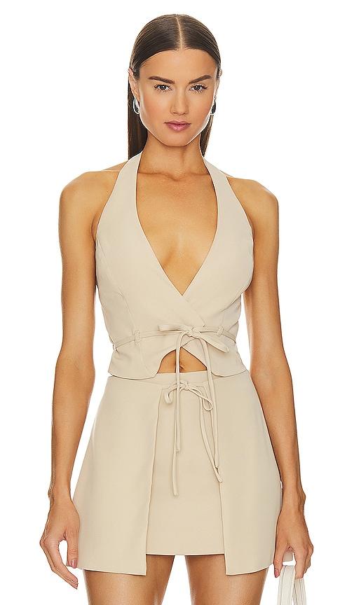 lovers and friends abbey top in nude. - size l (also in s, m)