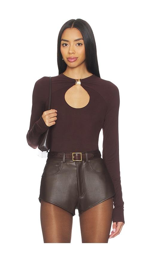 lovers and friends adeline top in brown. - size l (also in xs, xxs, s, xl)