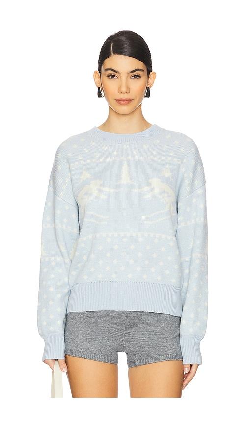 lovers and friends adira fair isle sweater in baby blue. - size s (also in xs)