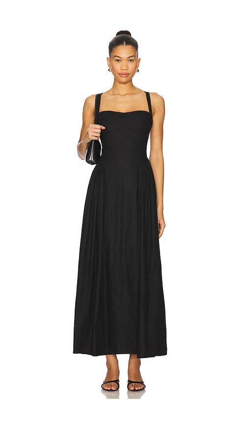 lovers and friends agneta midi dress in black. - size m (also in xl)