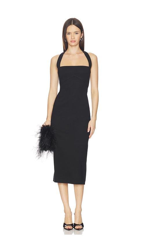 lovers and friends ainsley midi dress in black. - size m (also in xs, xxs, s)
