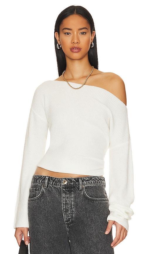 lovers and friends alayah off shoulder sweater in white. - size l (also in s, m)