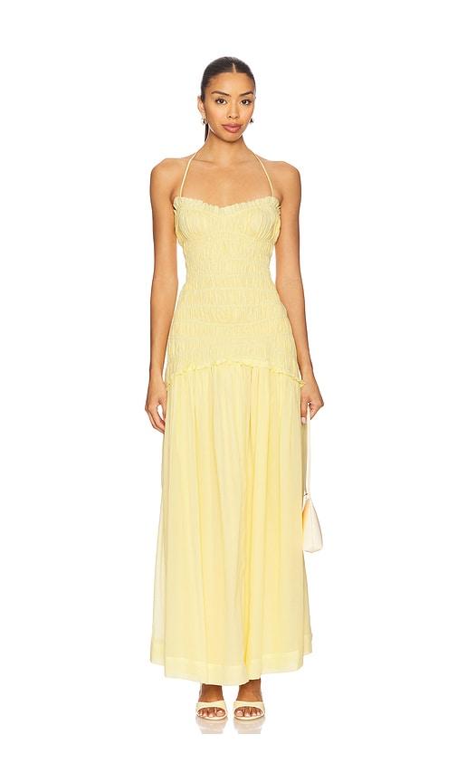 lovers and friends alessia maxi dress in lemon. - size l (also in s, m)
