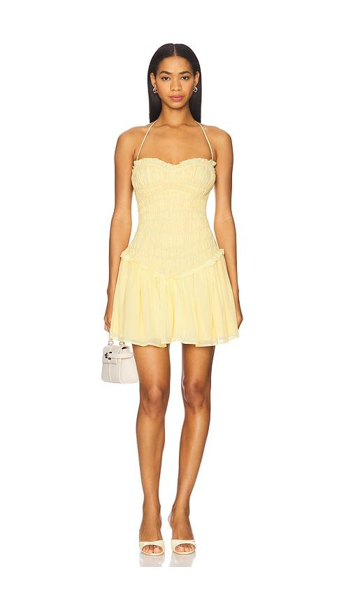 lovers and friends alessia mini dress in yellow. - size m (also in s, xl, xs)