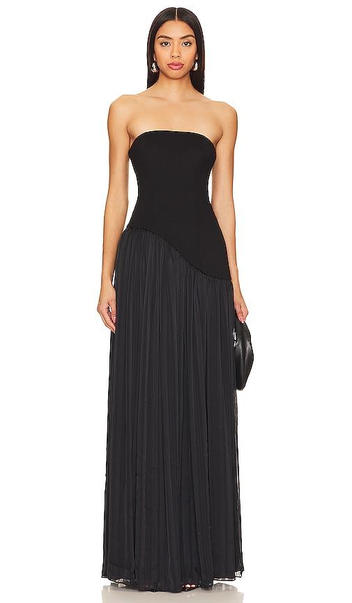 lovers and friends alice strapless gown in black. - size s (also in xxs)