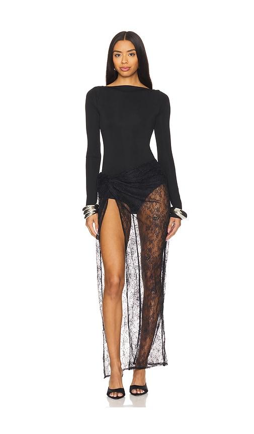 lovers and friends allegre maxi dress in black. - size l (also in m, xl)