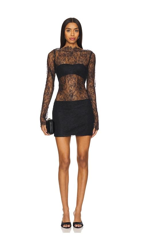 lovers and friends allegre mini dress in black. - size l (also in xxs, xs, s, m, xl)