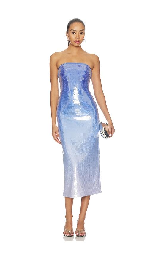 lovers and friends alora sequin midi dress in blue. - size l (also in m, s, xl, xs, xxs)
