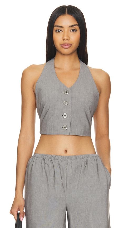 lovers and friends amanda vest in charcoal. - size s (also in xl)