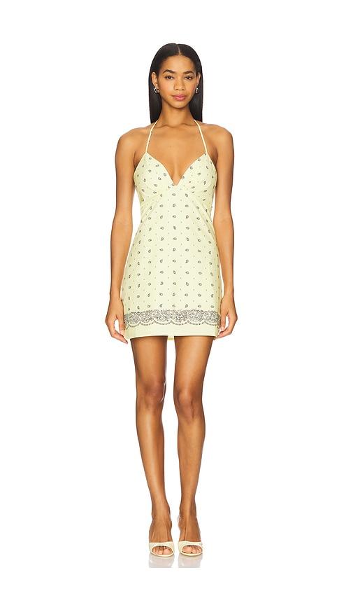 lovers and friends amelia mini dress in yellow. - size l (also in xxs)