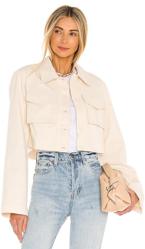 lovers and friends angeles cropped jacket in ivory. - size l (also in xs, m)