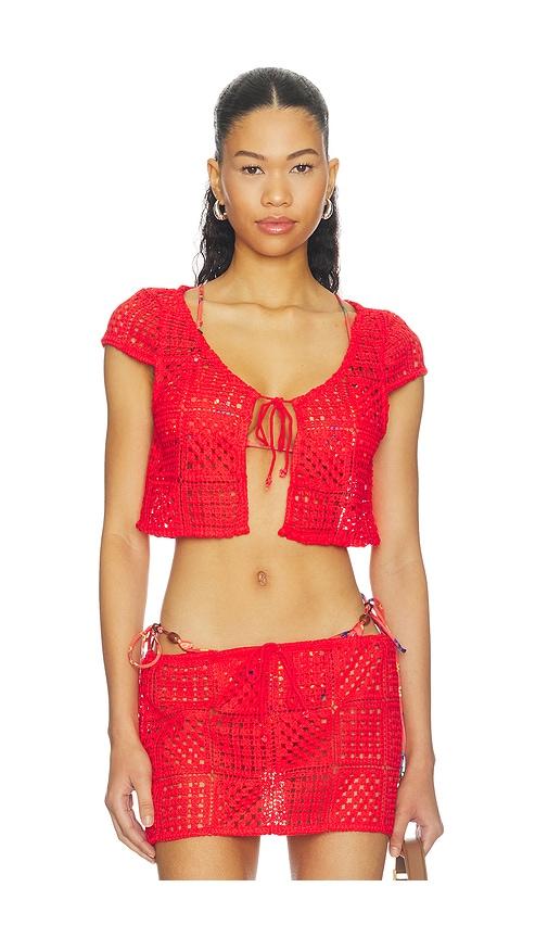 lovers and friends antigua top in red. - size l (also in xs, s, m, xl)