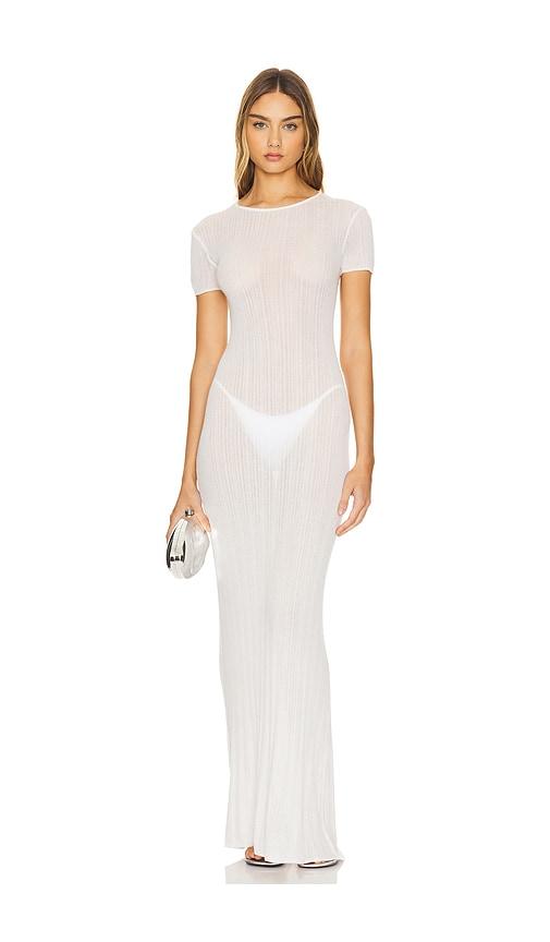 lovers and friends aprile sheer maxi dress in white. - size l (also in xs, s, m, xxs, xl)