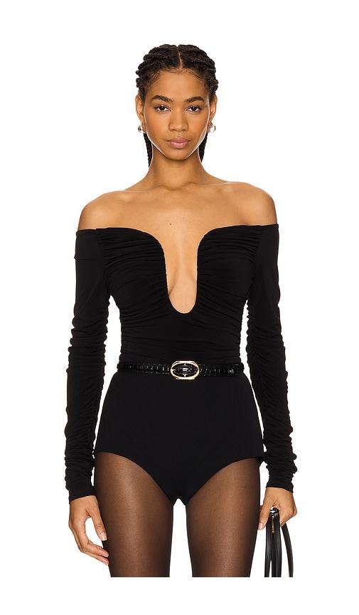 lovers and friends ari bodysuit in black. - size xs (also in xxs)