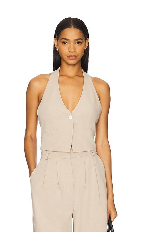 lovers and friends aria vest in beige. - size l (also in m, s, xl, xs)
