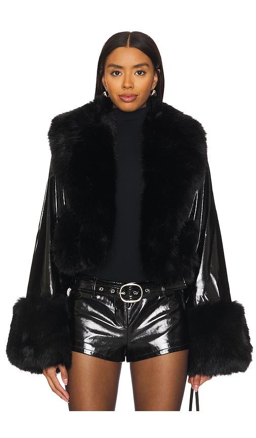 lovers and friends arya faux leather jacket in black. - size l (also in xs, s, xl)