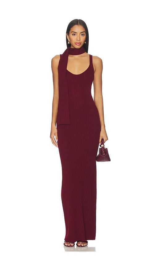 lovers and friends aura rib maxi dress in wine. - size m (also in xs, s, xl)