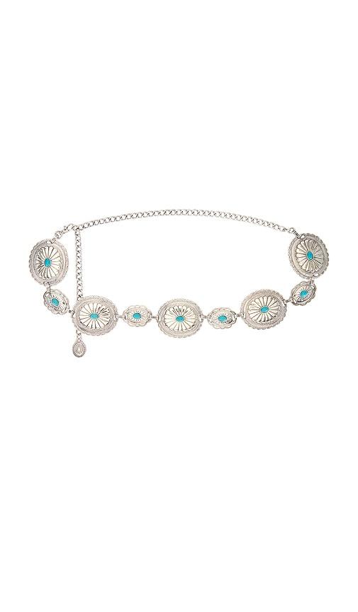 lovers and friends aurea belt in metallic silver,teal.