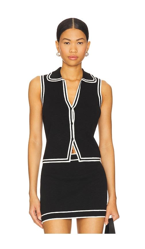 lovers and friends azariah knit vest in white, black. - size m (also in s)