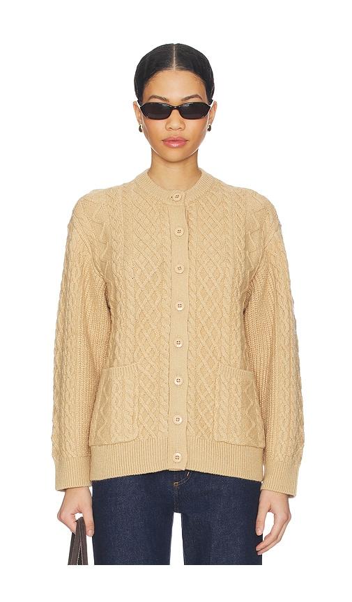 lovers and friends barbetta cable cardigan in brown. - size l (also in xs, xxs, s, m)