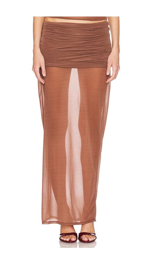 lovers and friends bella maxi skirt in tan. - size m (also in xs)