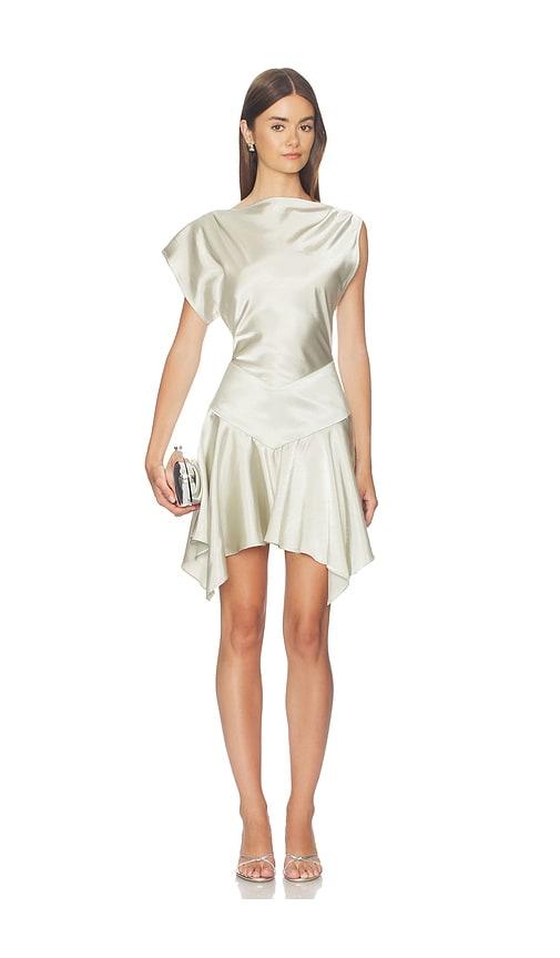 lovers and friends bethany mini dress in sage. - size l (also in xxs, xs, s, m, xl)