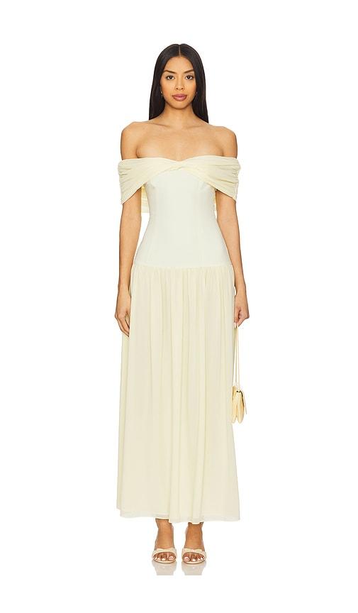 lovers and friends blake maxi dress in lemon. - size l (also in m, s, xl, xs, xxs)