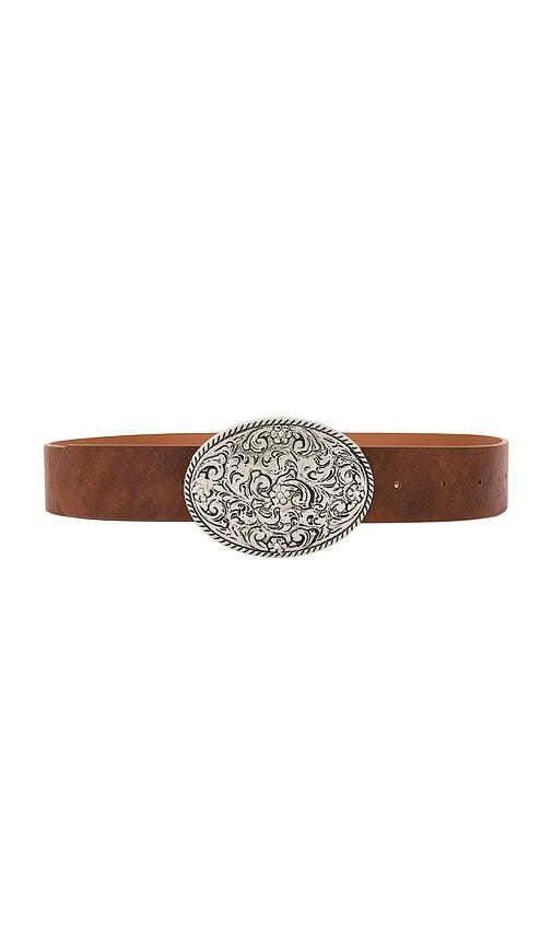 lovers and friends braxton buckle belt in cognac.