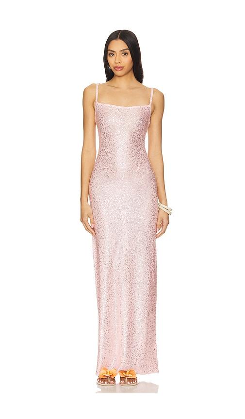 lovers and friends bria sequin maxi dress in pink. - size l (also in xl)